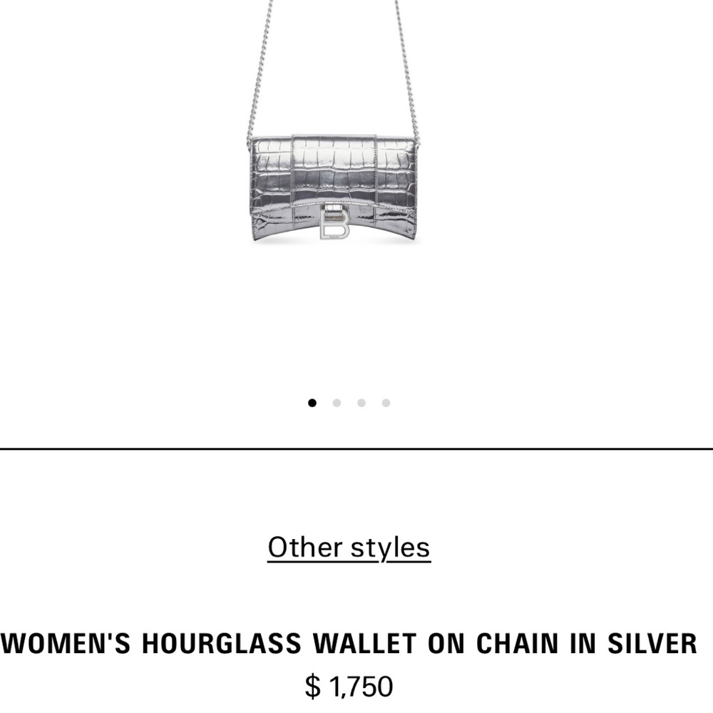 Balenciaga silver croc Hourglass wallet on chain